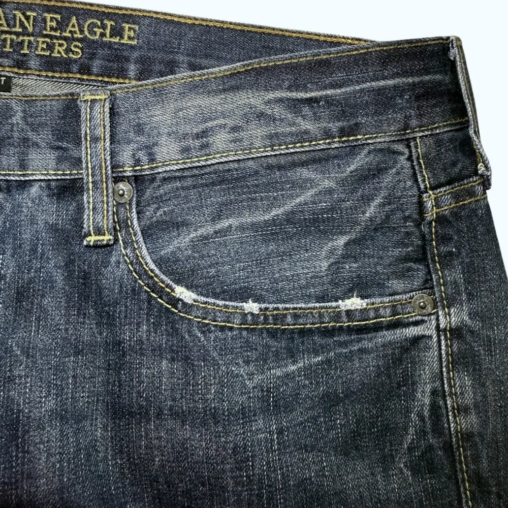 American Eagle Outfitters Mens Original Straight Blue Jeans Medium Wash 36x34